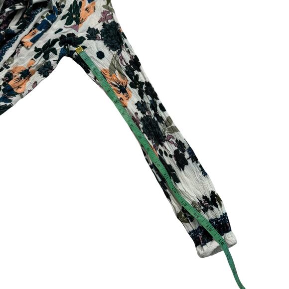 FREE PEOPLE Violet Hill Gauze Mini Dress Tunic in Blue Green White Floral Sz 4 - Picture 11 of 11